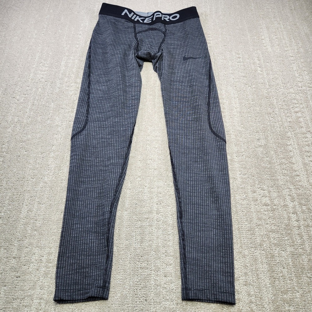Nike Running Tights Pants Men Medium Compression Traning Novelty Grid Gray‎ Pro